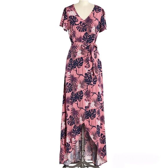 Modcloth Dresses & Skirts - NWT ModCloth Pink Thelma Tropicool Maxi Dress Floral Tropical Women’s Size 6